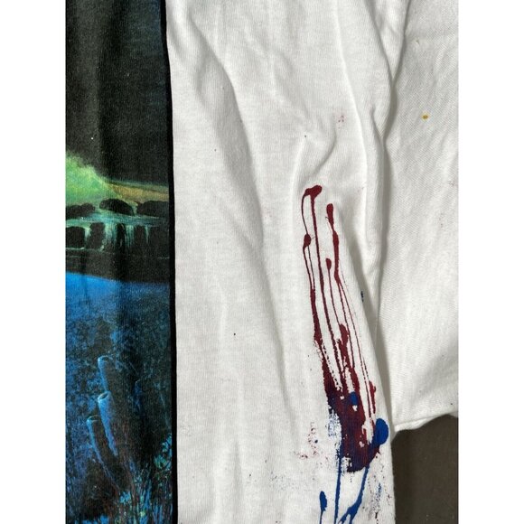 1990 Wyland Studios Kissing Dolphins Men's T-Shirt Hand Signed Painted Large VTG - Picture 12 of 12